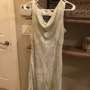 Light green & white dress